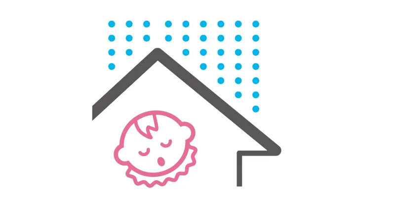 雨音が響きにくい